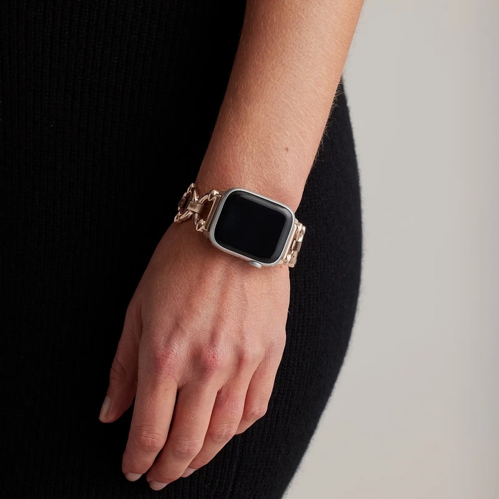 NWT QUINCE Stainless Steel Chain Link Smartwatch Band - Rose Gold- 38-41mm - Picture 2 of 6